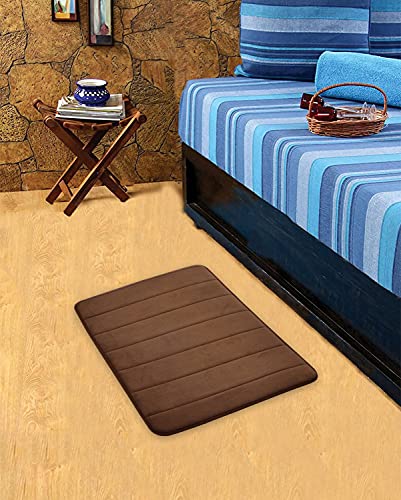 Image of BEAR GRIPS Memory Foam Bathroom Door Mat 70 cm X 45 cm, Non-Slip, Anti Skid, Ultra Soft, Super Water Absorption, Thick and Easy to Dry (Color: Coffee)