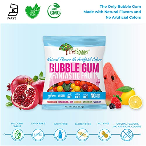 Tree Hugger Fantastic Fruit Bubble Gum, Natural Flavors, No Artificial Colors, 2 Ounce (Pack of 12) - image 3