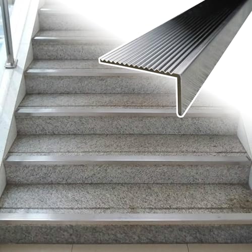 Tira de Umbral Protector de Borde de Escalera de Acero Inoxidable, Moldura de Borde de Escalones de Baldosas de Cemento de Hormigón Antideslizante, Moldura en Forma de L para Escalones Exterior(L 120c