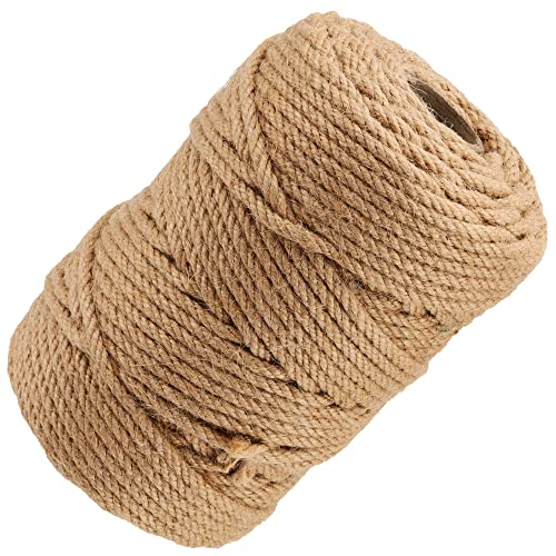 MANCHAP Corde de jute naturelle de 100 m x 6 mm - 4 brins - Corde de jute torsadée - Pour travaux manuels, regroupement, décoration de jardin Cover
