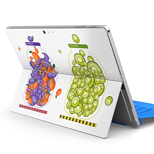 igsticker Surface pro7 (2019) pro6 pro2017 pro4 専用 スキンシール サーフェス ノートブック ノートパソコン カバー ケース フィルム ステッカー アクセサリー 保護 009176 カラフル 果物 オレンジ