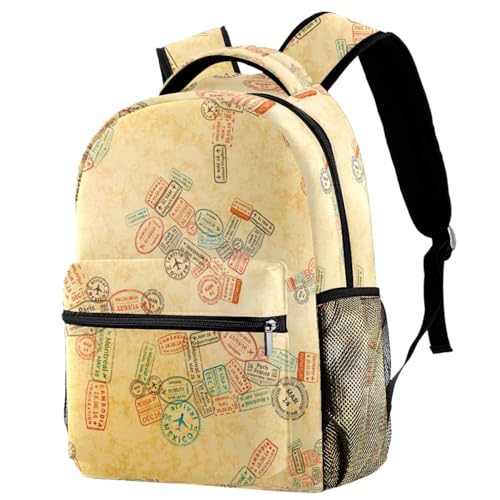 Sac de voyage décontracté multicolore aux motifs de timbres d'avion et voiture