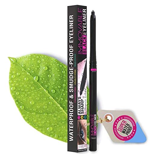 Best Cruelty Free Waterproof Eyeliner Pencil with Sharpener - All Day Smudgeproof Wear - Easy to Use & Perfect Eye Liner for Your Cat Eyes & Waterline - Immovable by Mia Adora Makeup (Black)