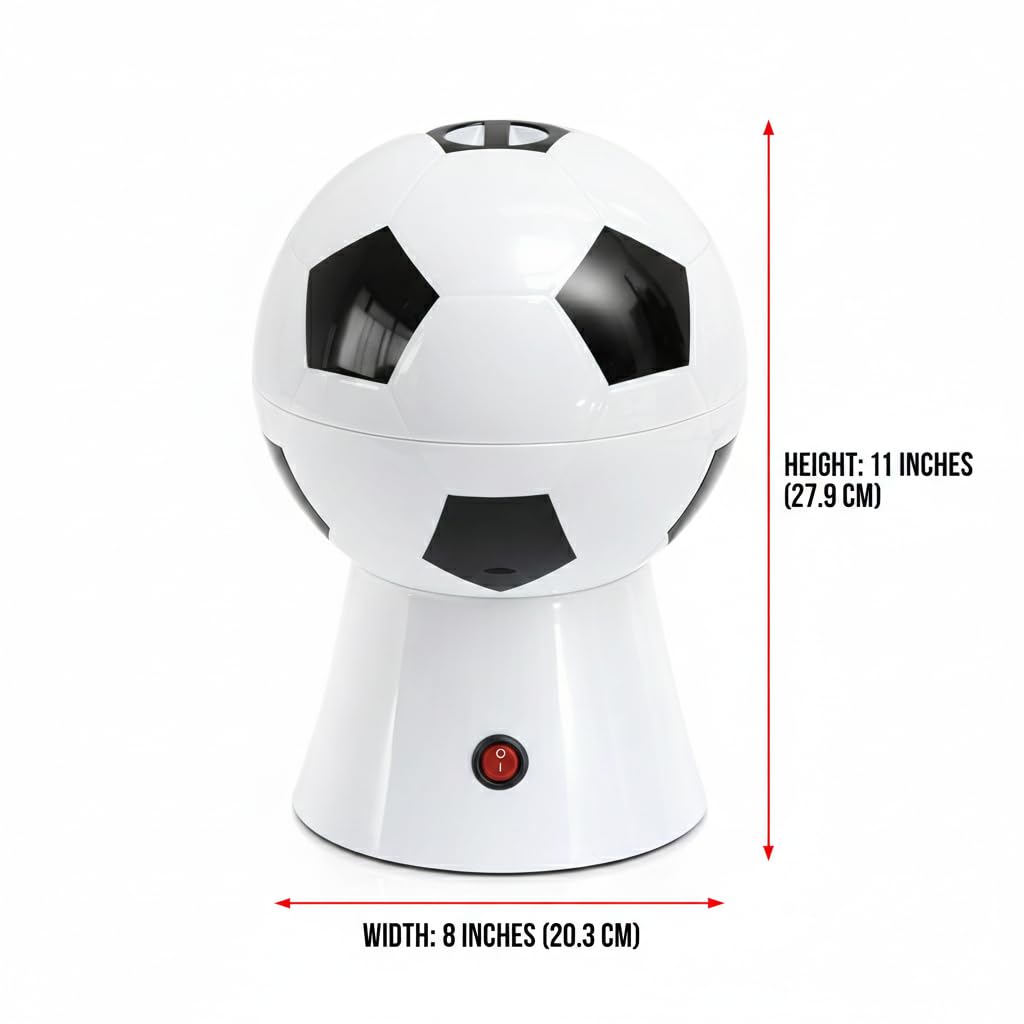 AARKRI SALES Football‑Shaped Popcorn Machine - Fun Soccer Ball Style Hot Air Popcorn Maker for Home, Movie Nights & Game Day | Quick & Healthy Oil-Free Snack Popper 3