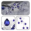 The Lord of the Tools Peigne à Cheveux en Perles de Cristal Bleu Saphir Perle Brosse à Cheveux Fleur Strass Peignes à Cheveux Accessoires de Cheveux de Mariage pour Femmes Filles Dame #2