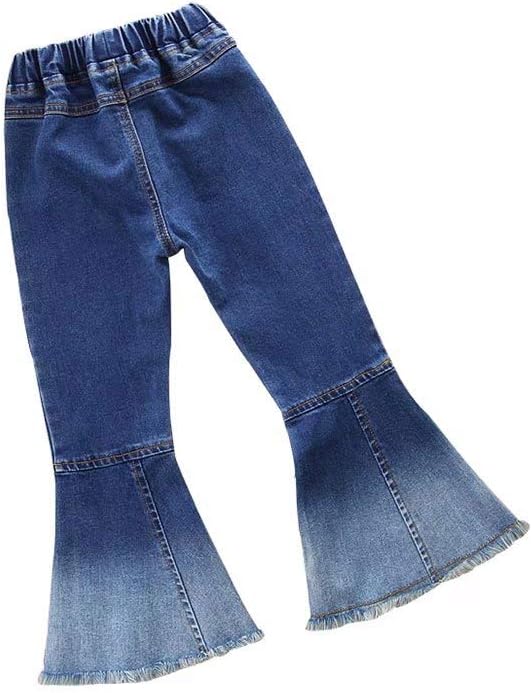 Baby Girls Bell-Bottom Ruffle Flare Jeans Skinny Pants