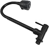 Wall Mounted Kitchen Tap with Flexible Hose, Dual Mode Sink Faucet Sprayer for Cold Water, G1/2 Inch Iron and Plastic Steel Bathroom Fixture, Black