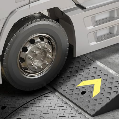 Rampa portátil ligera y resistente de goma para umbrales, fácil acceso a escalones, adecuada para autos, scooters, bicicletas y motocicletas (50 x 32 x 9 cm) miniatura 3