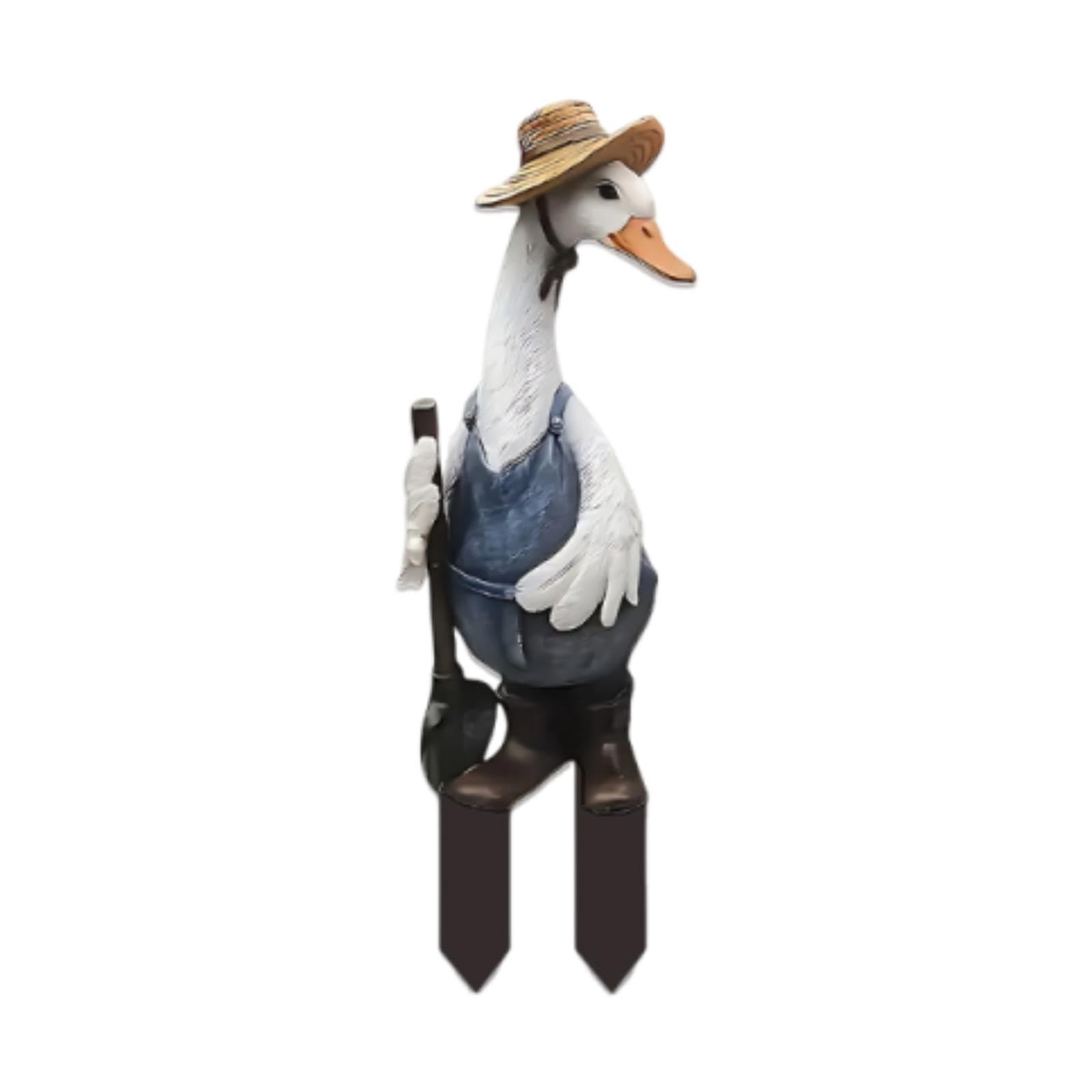 UJEAVETTE 2D Flat Duck Decorative Garden Stake Cute Acrylic Sign for Courtyard Outside Male Duck-image-28