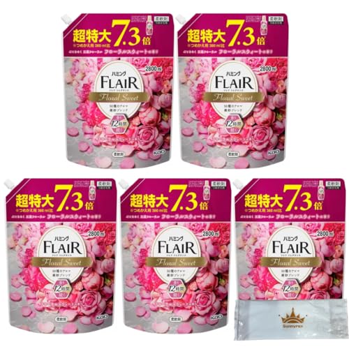花王 ハミング 柔軟剤 フレア フレグランス フローラルスウィートの香り 詰め替え 2800ml 5袋セット 業務用