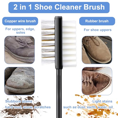 QFGasre 2Pcs Suede Brush for Shoes Suede& Nubuck Brush Suede Eraser Shoe Brushes Care Set Leather Brushes Cleaner for Leather Footbeds & More Ultimate Maintenance Tool