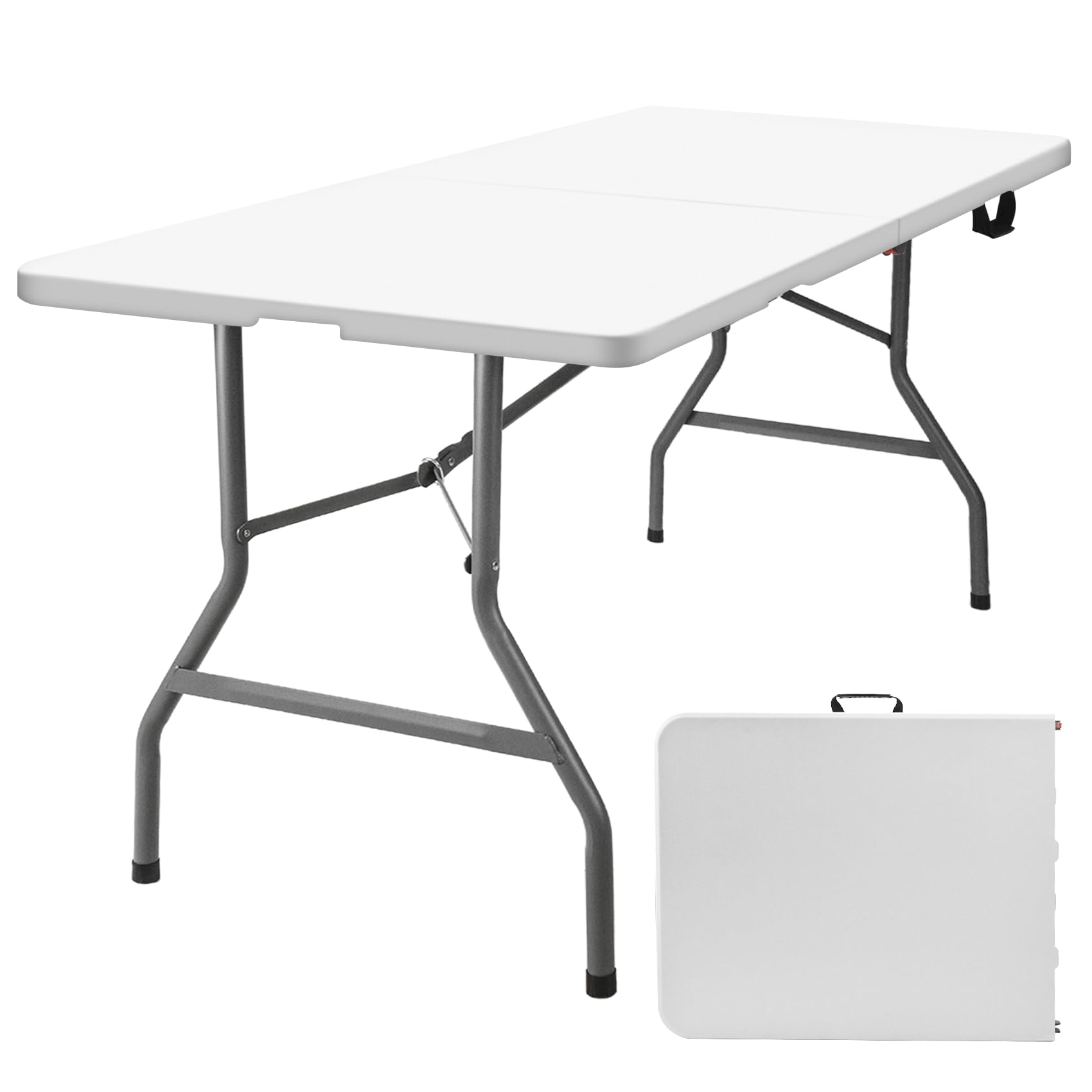 Onlyflame Folding Table 6 Feet Portable Heavy Duty Plastic Dining