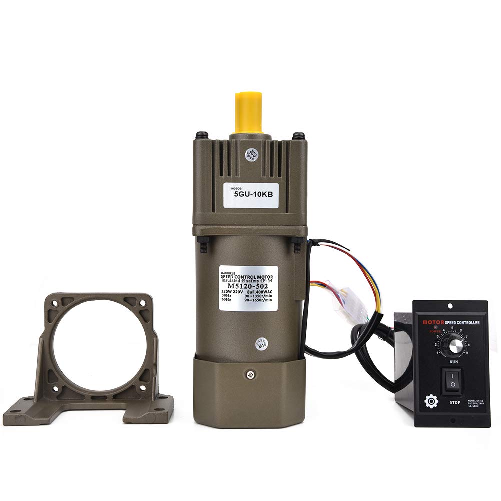 Elektrischer Getriebemotor, Einphasen Umkehrgetriebemotor mit Einstellbarer Drehzahl und Getriebesteuerungshalterung für die Verpackungsindustrie, Werkzeugmaschinenindustrie(10K)