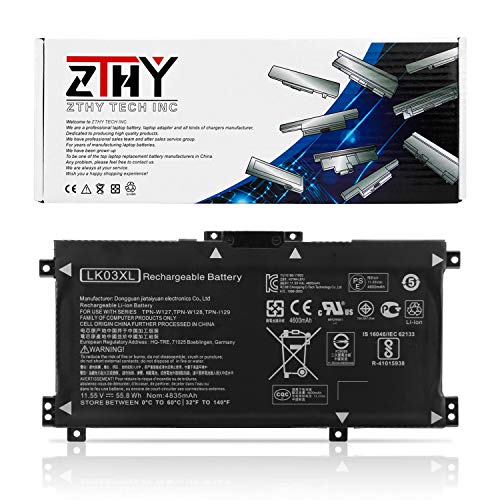 ZTHY LK03XL Battery Replacement for HP Envy 17 17-AE143NG 17M-AE0XX 17T-AE100 CTO 2RX66AV Envy X360 15-BP000 15-BP107TX 15M-BP000 15M-BP012DX 15-BP100TX 15-BP194CL 916368-541 916814-855 11.55V 55.8Wh