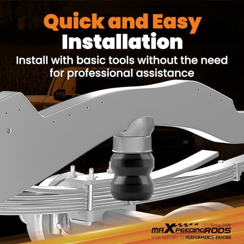 maXpeedingrods Rear Suspension Enhancement System for Dodge Ram 1500 2WD 4WD 2009-2023 Qaud& Crew Cab Rubber Helper Spring Kit