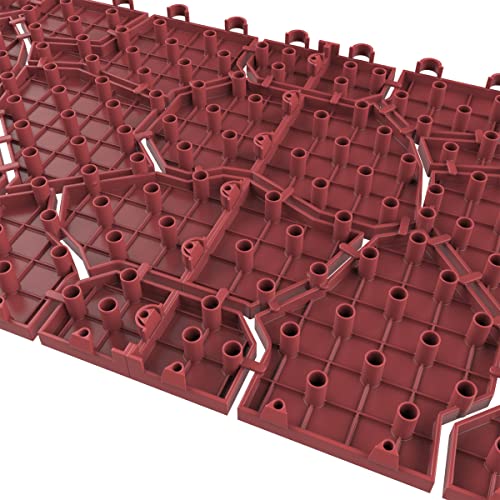 Pure Garden 196593412921 30-Pack Outdoor Deck, Brick Red Patio Tiles #TOP5