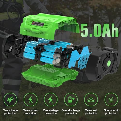Image of 2 Packs 5.0Ah Replacement for EGO 56V Battery BA2800T BA4200T(Green)