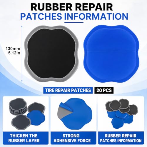 Image of Tallew 20 Pcs Heavy Duty Tire Patches Radial Patch, 130 mm