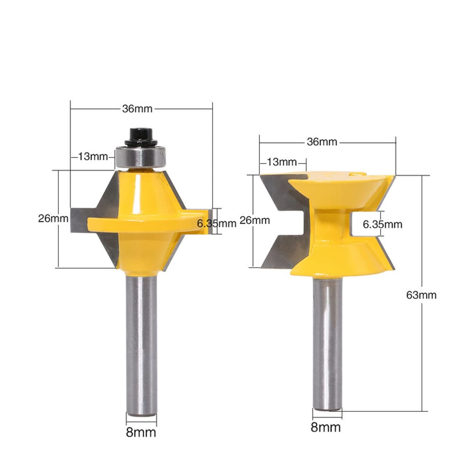 Xiaochen zestaw bitów do frezów do noży z trzpieniem 8 mm, 120°, zestaw frezów do drewna CNC