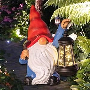 Garden Gnome Statue Solar Light Outdoor Decorations Figurine with Lantern Led Shovel Sculpture Lawn Patio Yard Porch Outside Christmas Housewarming Gifts for Women Mom Grandma Garden Gnome Statue Solar Light Outdoor Decorations Figurine with Lantern Led Shovel Sculpture Lawn Patio Yard Porch Outside Christmas Housewarming Gifts for Women Mom Grandma