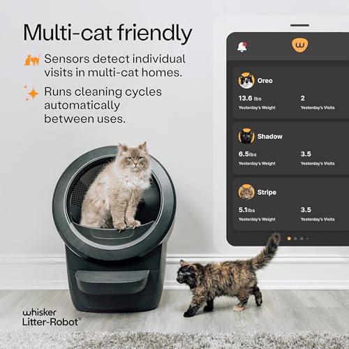 Image of Litter-Robot 4 Supply & Accessory Bundle by Whisker, Black- Automatic Self-Cleaning Cat Litter Box, Includes Litter-Robot 4, Ramp, Mat, 3 OdorTrap Packs, 10 Liners, 30 Wipes, & 2 Carbon Filters