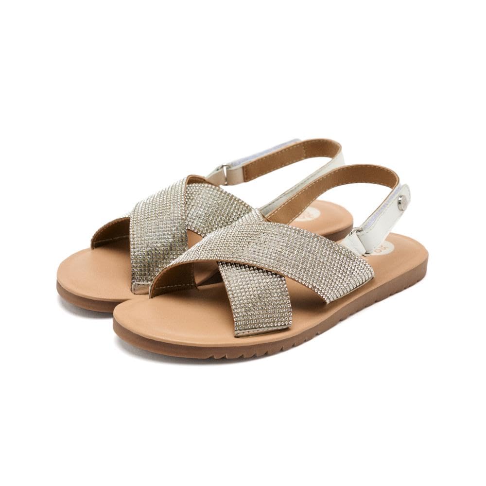 GIOSEPPO ALNA, Flat Sandals, Silver, 33 EU, metallic silver, 14 UK