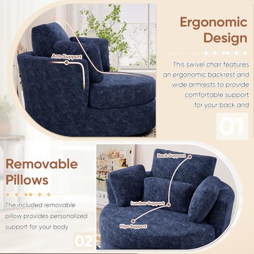 Sillón Plegable Chenille Azul marino miniatura 6