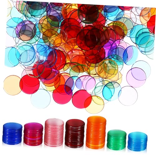 BESTonZON 300pcs Bingo Chips Bingo Game Supplies Markers Counting Round Chips for Classroom Carnival Party