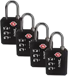 Kit 4 Cadeados TSA com Segredo 30PL Preto