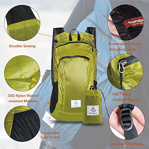 4Monster Hiking Daypack,Water Resistant Lightweight Packable Backpack for Travel Camping Outdoor - Image 3