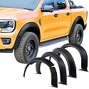 JHCHAN Kotflügelverbreiterung Ford Ranger T9 2023-2026 Wildtrak X und Wildtrak Ohne PDC, 5 Zoll Radkastenverbreiterung Pickup Zubehör, ABS Matt Schwarz Radlauf Schutzleisten gegen Steinschlag