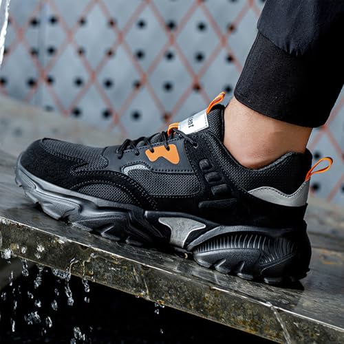 Image of Nutropa Steel Toe Boots for Men, Lightweight Safety Work Shoes, Comfortable Breathable Composite Toe Boots Slip-Resistant Indestructible Shoes