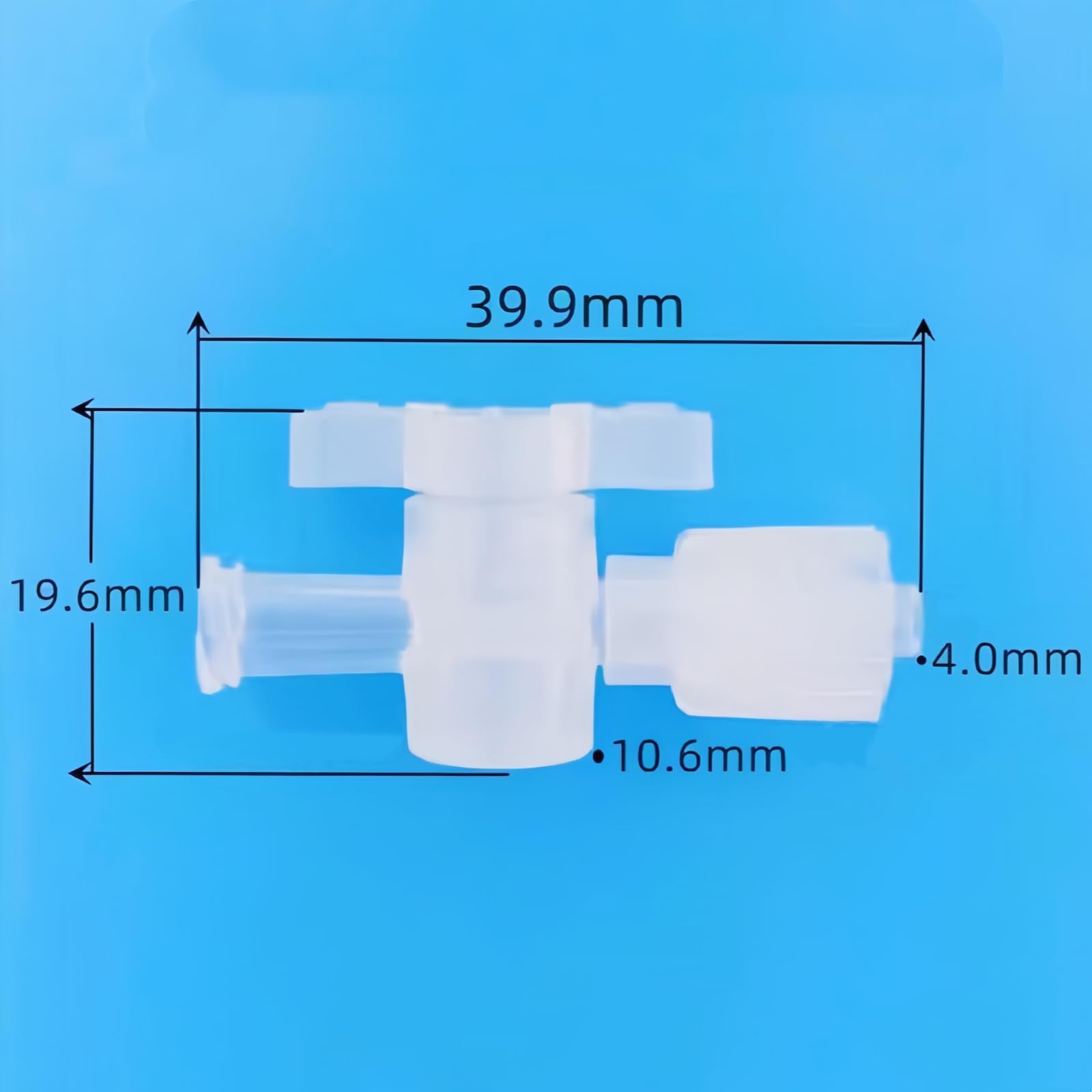 Válvula de paso de dos vías de policarbonato, 50 Uds. Conectores de bloqueo llave paso 2 vías, PP reutilizable Multicolor, for transferencia e impresión fluidos(Transparent)
