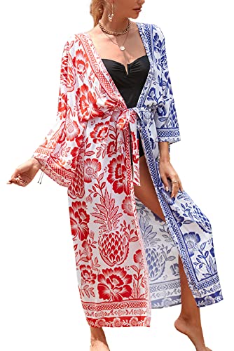 Kaftan kimonos cover ups para mujer en estilo bohemio de playa