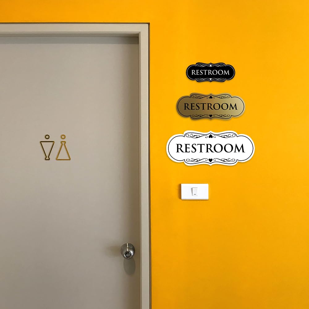 All Quality Designerski znak ścienny lub na drzwi toalety - oznakowanie łazienkowe | trwałe tworzywo sztuczne i łatwa instalacja | (wielopaki)
