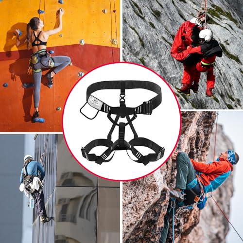Image of NewDoar Climbing Harness, Mountaineering Rock Climbing Harness, Half Body Harness for Rappelling Fire Rescuing Tree Climbing