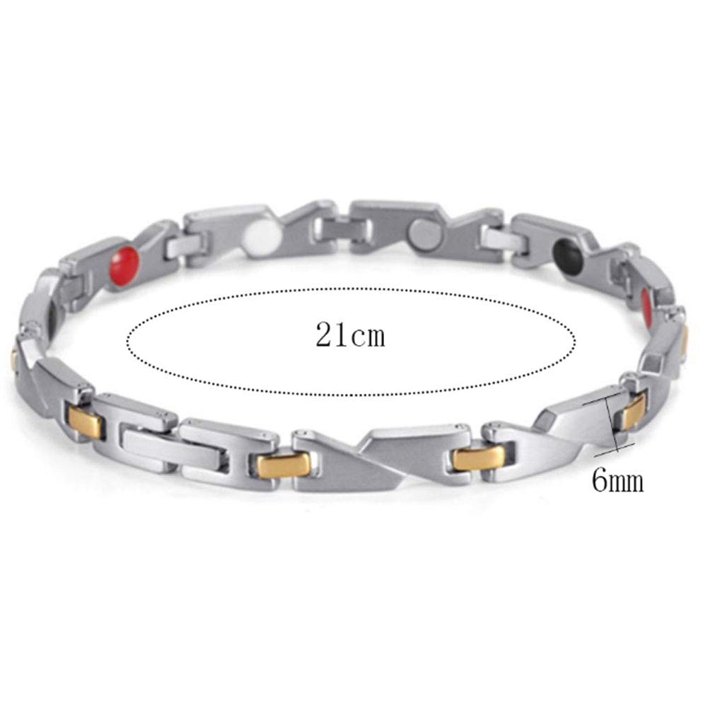 XINGYU Bracciale in Acciaio Inossidabile con Magnete Gioiello, Braccialetto in Lega di Titanio elettrolitico in Fibra di Carbonio Elemento Quattro in Uno Bracciale, Gold