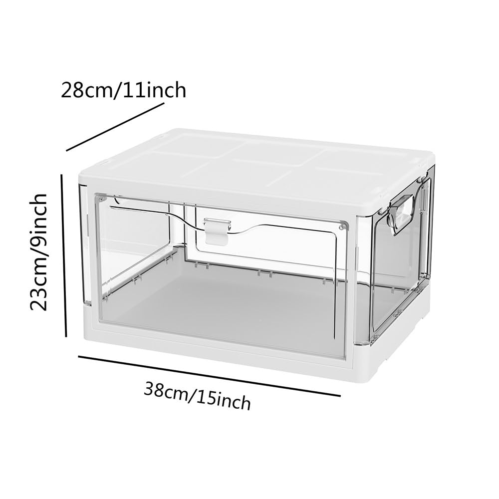 Stapelbare, durchsichtige Lagerbehälter mit seitlicher Abdeckung, Lagerbehälter, Organizer-Boxen, Lagerbehälter aus Kunststoff(1 pack)