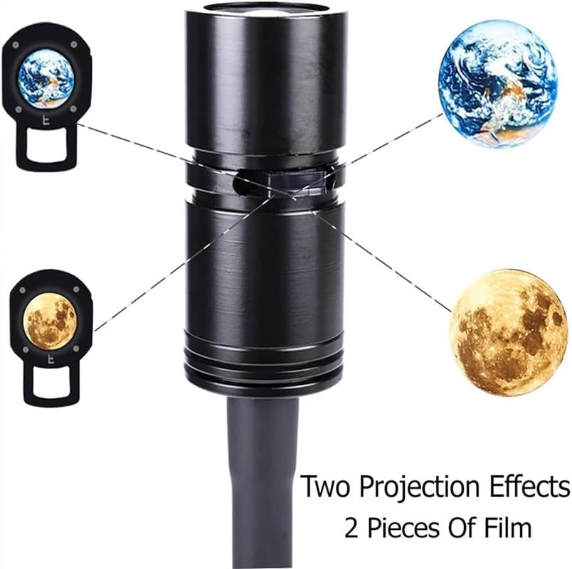 Image of Galaxy Projector Light with Tripod Stand, Earth and Moon Projection, USB Powered, Adjustable Angle, Space Theme Room Decor (Earth)