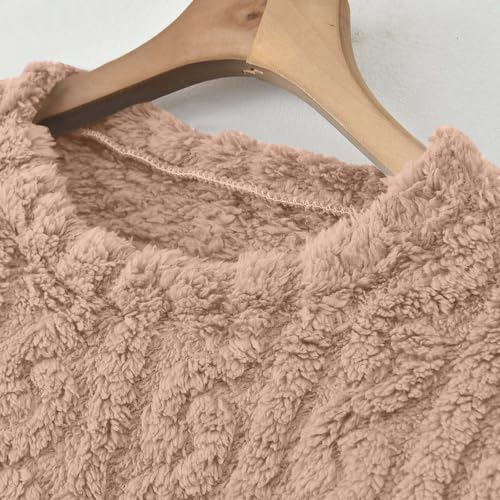 Warm Pajamas for Women Set Long Sleeve Winter Fleece 2 Piece Lounge Pjs - image 6