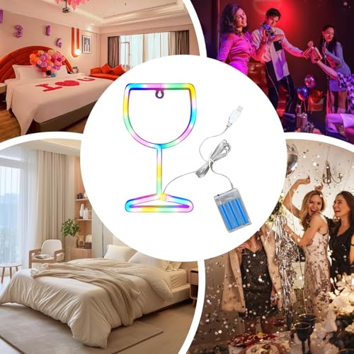 Decoración de luz para copa de vino que alegra las paredes apagadas de tu hogar 5