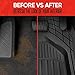 Motor Trend 943-BK FlexTough Defender Car Floor Mats -Next Generation Deep Dish Heavy Duty Contour Liners for Car SUV Truck & Van-All Weather Protection, Trim to Fit Most Vehicles Black
