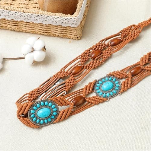 Woven Hanfu Belts Vintage Female Waist Chain Ladies Ethnic Style Accessories For Travel Beach4