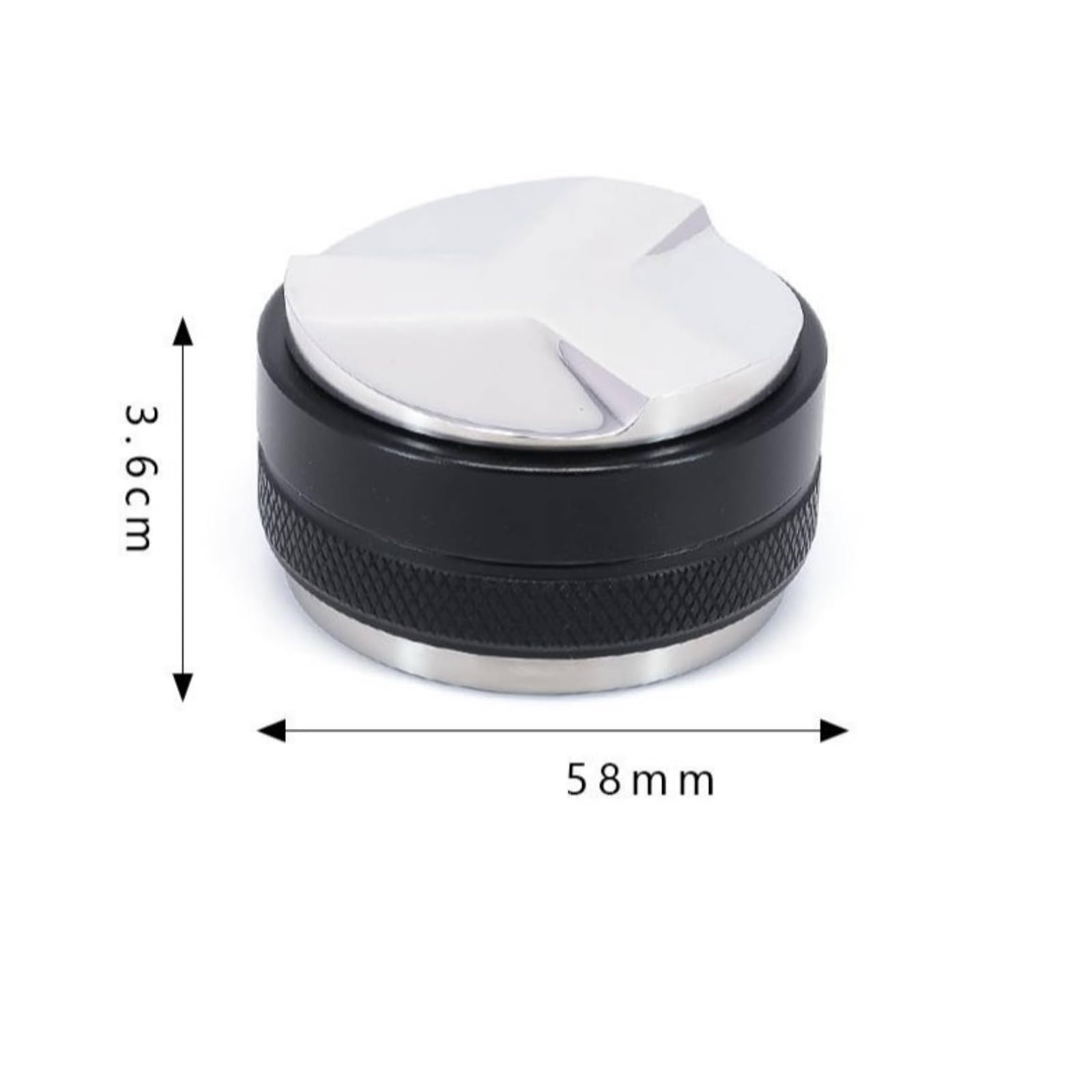 Distributore e Pressino caffè Ergonomico, Modello A Doppia Testa Pesante, Lega di Alluminio con Base in Acciaio Inox 304, Peso Circa 476 G, 58 Mm