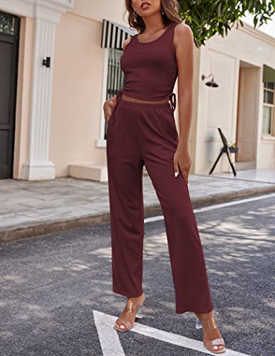 Image of Ekouaer Women's 3 Piece Lounge Set Pajama Long Sleeve Cardigan Sleeveless Top Pants Sweatsuit S-XXL