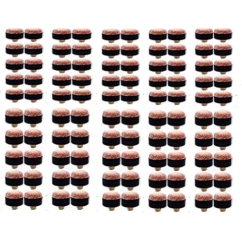 Pack of 100 trade Screw on tips for pool snooker cues ,10mm size by iqgamesroom Cover