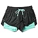 LLD Yoga Shorts Femmes Mesh Respirant Ladie Girl Short Pants for Running Athletic Sport Fitness Clothing, Blue, S