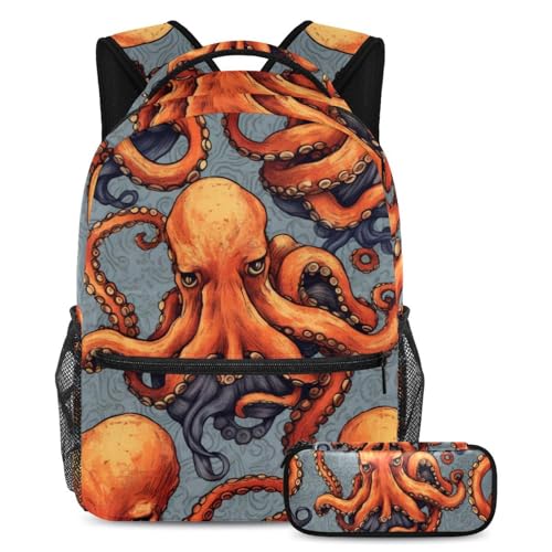 Sac à dos polyvalent grand format pieuvre 45 cm double pièce