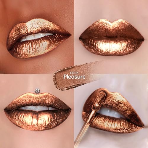 Image of Depuplum Brown Lipsticks for Women Metallic Glitter Lipstick Long Lasting