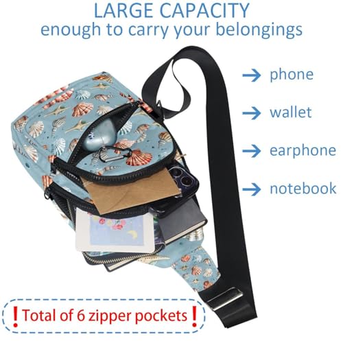 Sac à dos à bandoulière conch avec sangle réglable motif multicolore - 5